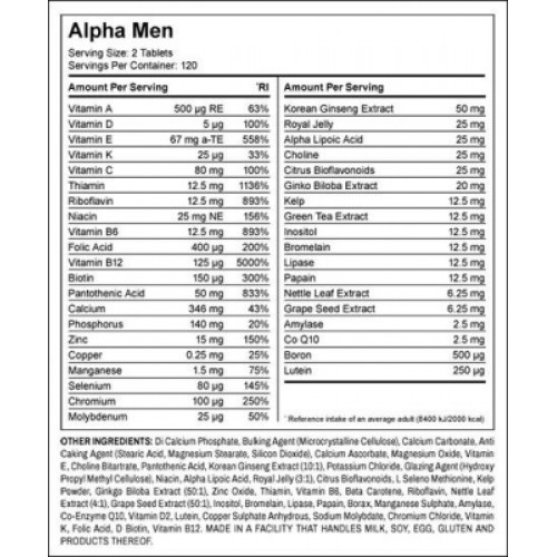 Alpha Men - 120tabs 2022-09-0971 MyProtein Alpha Men - 120tabs 2022-09-0971 MyProtein