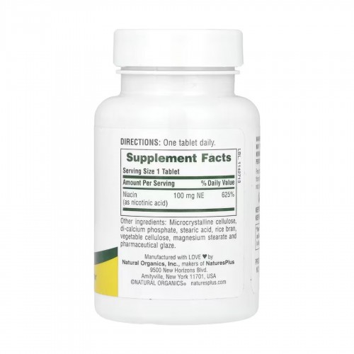 Niacin 100mg - 90 tabs 2023-10-5219 Nature's Plus Niacin 100mg - 90 tabs 2023-10-5219 Nature's Plus