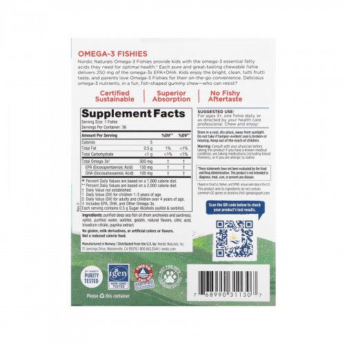 Nordic Omega-3 - 36 Fishies 2023-10-5940 Nordic Naturals Nordic Omega-3 - 36 Fishies 2023-10-5940 Nordic Naturals