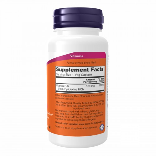 B-6 100mg - 100 caps 2022-10-0001 Now Foods B-6 100mg - 100 caps 2022-10-0001 Now Foods