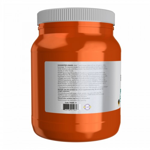 Beef Bone Broth Pwd - 1.2 lbs 2022-10-2388 Now Foods Beef Bone Broth Pwd - 1.2 lbs 2022-10-2388 Now Foods