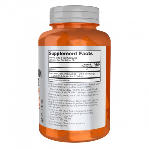 Branch-Chain Amino - 120 vcaps 2022-10-2537 Now Foods Branch-Chain Amino - 120 vcaps 2022-10-2537 Now Foods