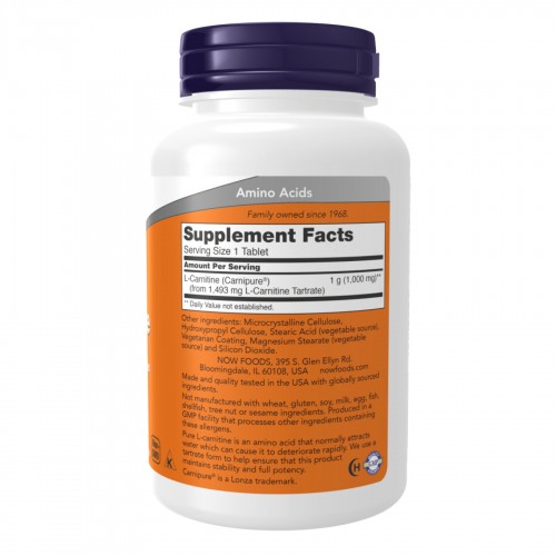 Carnitine Tartrate 1000mg - 100 tabs 2022-10-2540 Now Foods Carnitine Tartrate 1000mg - 100 tabs 2022-10-2540 Now Foods