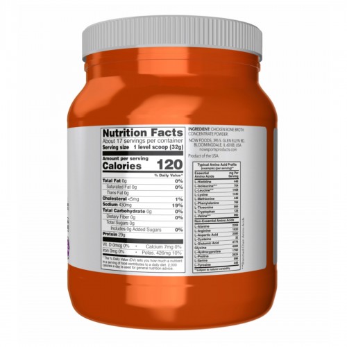 Chicken Bone Broth Pwd - 1.2 lbs 2022-10-2389 Now Foods Chicken Bone Broth Pwd - 1.2 lbs 2022-10-2389 Now Foods