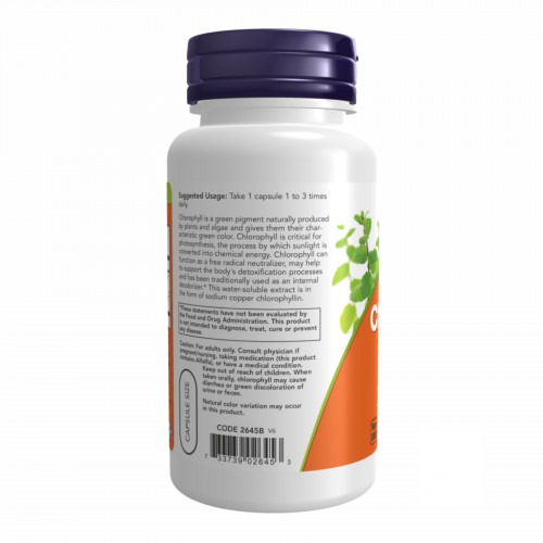 Chlorophyll 100 mg - 90 vcaps 2022-10-0080 Now Foods Chlorophyll 100 mg - 90 vcaps 2022-10-0080 Now Foods