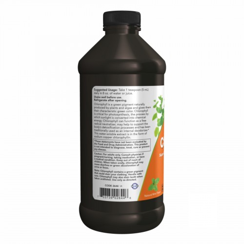 Chlorophyll Liquid Mint - 16 oz 2022-10-0079 Now Foods Chlorophyll Liquid Mint - 16 oz 2022-10-0079 Now Foods