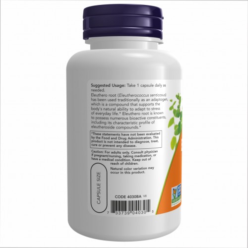 Eleuthero 500mg - 100 vcaps 2022-10-0983 Now Foods Eleuthero 500mg - 100 vcaps 2022-10-0983 Now Foods