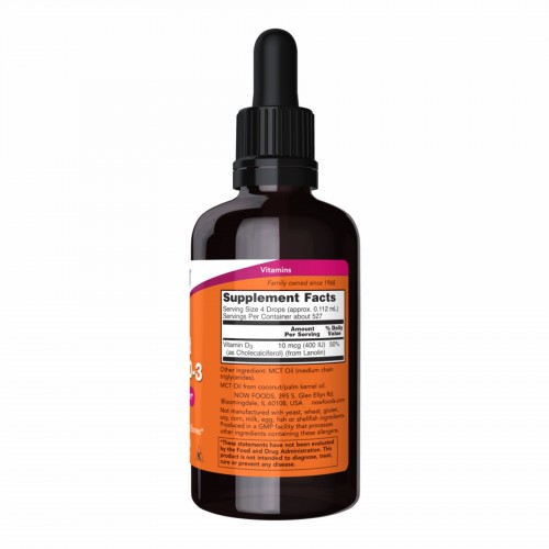 VIT D-3 Liquid - 59ml (2fl oz) 2022-10-2560 Now Foods VIT D-3 Liquid - 59ml (2fl oz) 2022-10-2560 Now Foods