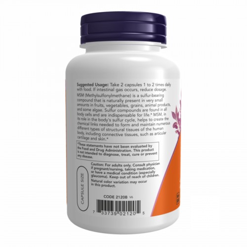 M.S.M 1000mg - 120 vcaps 2022-10-0070 Now Foods M.S.M 1000mg - 120 vcaps 2022-10-0070 Now Foods