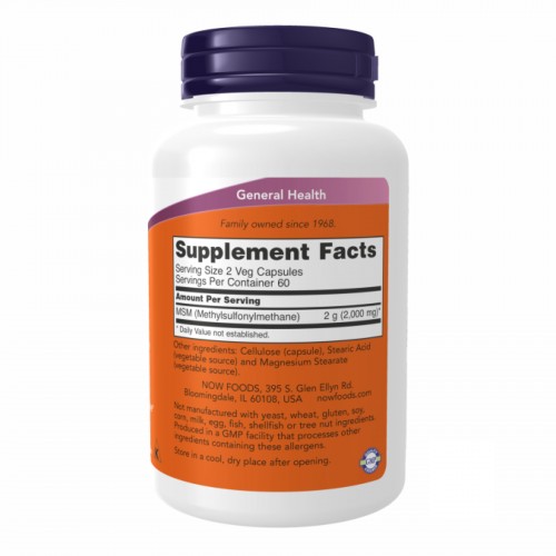 M.S.M 1000mg - 120 vcaps 2022-10-0070 Now Foods M.S.M 1000mg - 120 vcaps 2022-10-0070 Now Foods