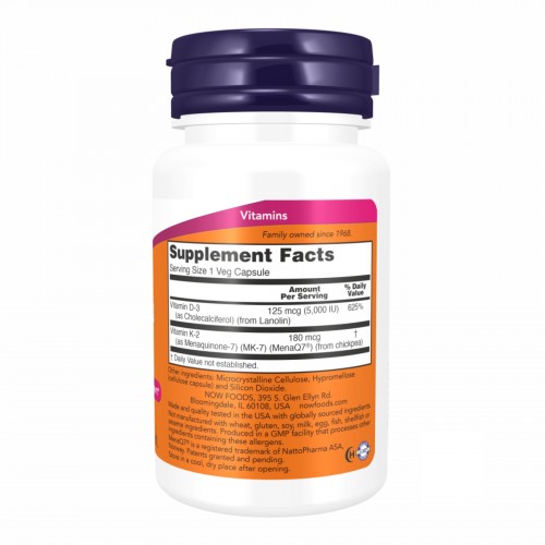 MEGA D-3 & MK-7 - 60 vcaps 2022-09-1193 Now Foods MEGA D-3 & MK-7 - 60 vcaps 2022-09-1193 Now Foods