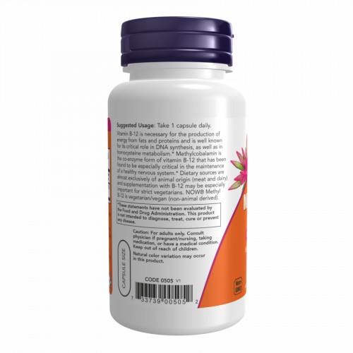 Methyl B-12 5000mcg - 90 vcaps 2022-10-2567 Now Foods Methyl B-12 5000mcg - 90 vcaps 2022-10-2567 Now Foods