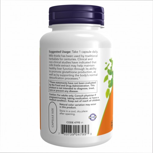Milk Thistle Extract 750mg Silymarin 600mg - 90 vcaps 2022-10-2313 Now Foods Milk Thistle Extract 750mg Silymarin 600mg - 90 vcaps 2022-10-2313 Now Foods