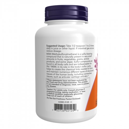 MSM Pure Powder - 8 oz 2022-10-2587 Now Foods MSM Pure Powder - 8 oz 2022-10-2587 Now Foods