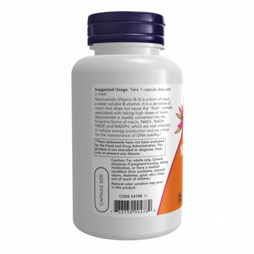 NIACINAMIDE 500mg - 100 vcaps 2022-10-0006 Now Foods NIACINAMIDE 500mg - 100 vcaps 2022-10-0006 Now Foods