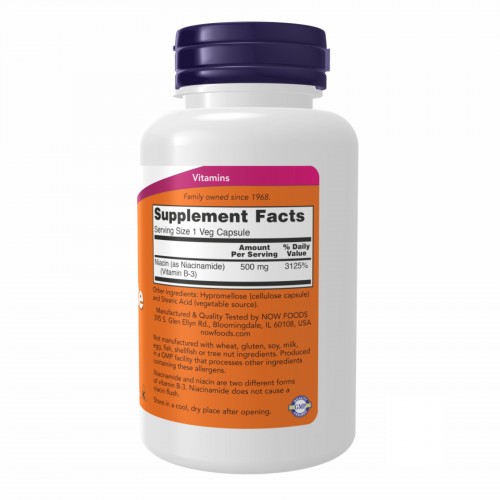 NIACINAMIDE 500mg - 100 vcaps 2022-10-0006 Now Foods NIACINAMIDE 500mg - 100 vcaps 2022-10-0006 Now Foods