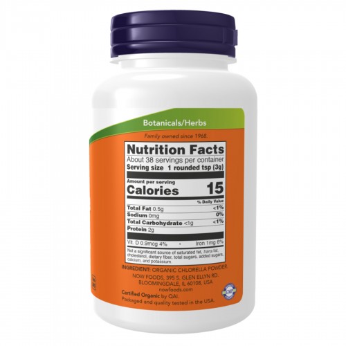 Organic Chlorella Pure Powder - 113g 2022-10-2599 Now Foods Organic Chlorella Pure Powder - 113g 2022-10-2599 Now Foods