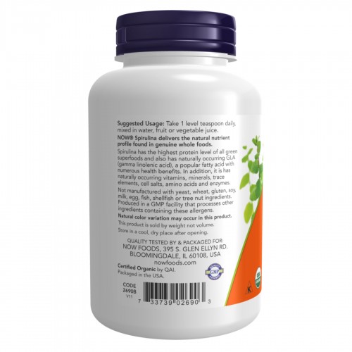 Spirulina Powder - 113g 2022-10-2601 Now Foods Spirulina Powder - 113g 2022-10-2601 Now Foods