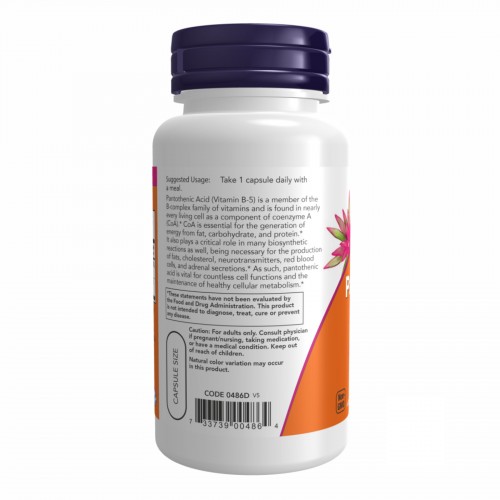 PANTOTHENIC ACID 500mg - 100 vcaps 2022-10-0008 Now Foods PANTOTHENIC ACID 500mg - 100 vcaps 2022-10-0008 Now Foods