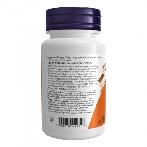 Probiotic-10™ 100 Billion - 30 vcaps 2022-10-2605 Now Foods Probiotic-10™ 100 Billion - 30 vcaps 2022-10-2605 Now Foods