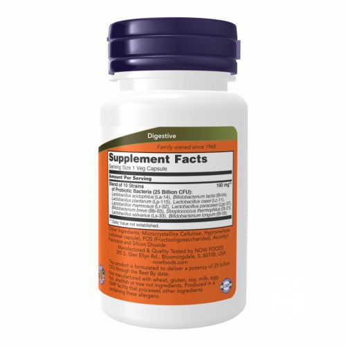 Probiotic-10™ 25 Billion - 30 vcaps 2022-10-0086 Now Foods Probiotic-10™ 25 Billion - 30 vcaps 2022-10-0086 Now Foods