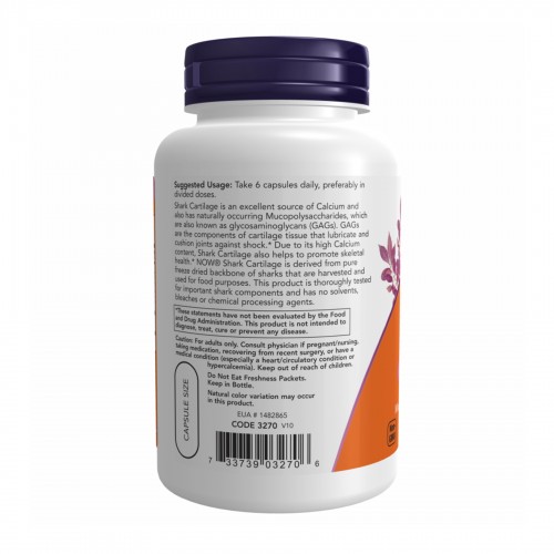 Shark Cartilage 750mg - 100caps 100-17-9129764-20 Now Foods Shark Cartilage 750mg - 100caps 100-17-9129764-20 Now Foods
