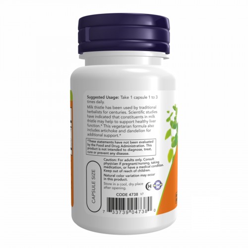 Silymarin Milk Thistle Extract 300 mg - 50 veg caps 100-53-8506763-20 Now Foods Silymarin Milk Thistle Extract 300 mg - 50 veg caps 100-53-8506763-20 Now Foods