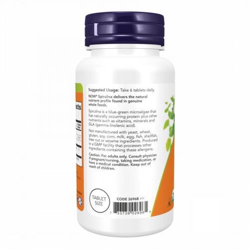 Spirulina 500 mg - 100 tabs 2022-10-0083 Now Foods Spirulina 500 mg - 100 tabs 2022-10-0083 Now Foods