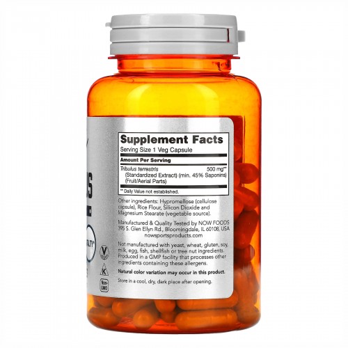 Tribulus 500mg 45% - 100 vcaps 2022-10-0682 Now Foods Tribulus 500mg 45% - 100 vcaps 2022-10-0682 Now Foods