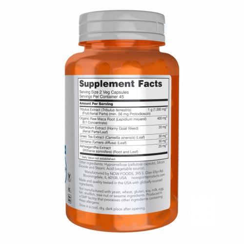 Tribulus Extreme - 90 vcaps 2022-10-0075 Now Foods Tribulus Extreme - 90 vcaps 2022-10-0075 Now Foods
