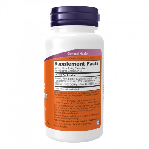 Turmeric & Bromelain - 90 vcaps 2022-10-2620 Now Foods Turmeric & Bromelain - 90 vcaps 2022-10-2620 Now Foods