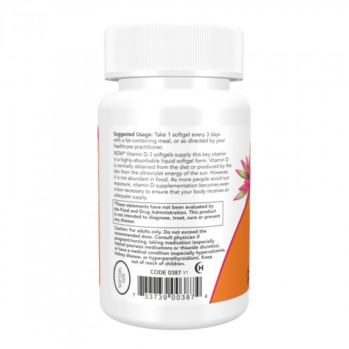 VIT D-3 10,000 IU - 240 sgels 2022-10-0662 Now Foods VIT D-3 10,000 IU - 240 sgels 2022-10-0662 Now Foods