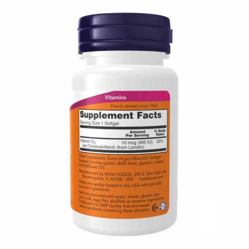 VIT D-3 400 IU - 180 sgels 2022-09-1185 Now Foods VIT D-3 400 IU - 180 sgels 2022-09-1185 Now Foods