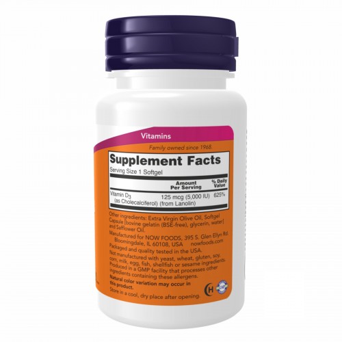 VIT D-3 5000 IU - 240 sgels 2022-10-0462 Now Foods VIT D-3 5000 IU - 240 sgels 2022-10-0462 Now Foods