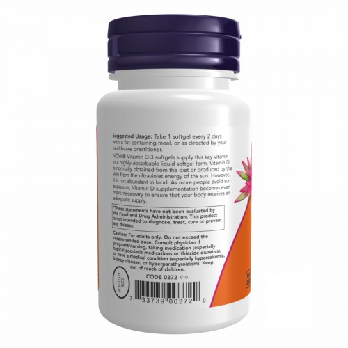 VIT D-3 5000 IU - 240 sgels 2022-10-0462 Now Foods VIT D-3 5000 IU - 240 sgels 2022-10-0462 Now Foods