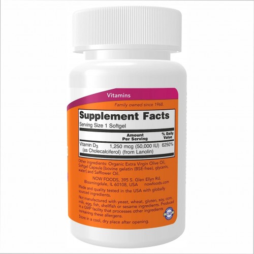 VIT D-3 50,000 IU - 50 sgels 2022-10-0913 Now Foods VIT D-3 50,000 IU - 50 sgels 2022-10-0913 Now Foods