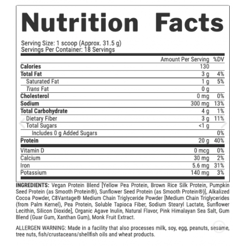 Plant Protein - 567g German Chocolate Cake 2022-09-9944 Nutrex Plant Protein - 567g German Chocolate Cake 2022-09-9944 Nutrex