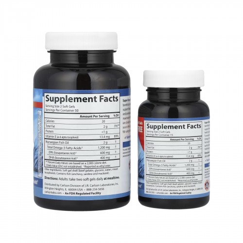 Super Omega-3 Gems 100+30 - 130 softgels 2023-10-4560 Carlson Laboratories Super Omega-3 Gems 100+30 - 130 softgels 2023-10-4560 Carlson Laboratories