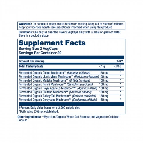 Org Grown Mushroom Complete 1200mg - 60 vcaps 2023-10-2151 Solaray Org Grown Mushroom Complete 1200mg - 60 vcaps 2023-10-2151 Solaray