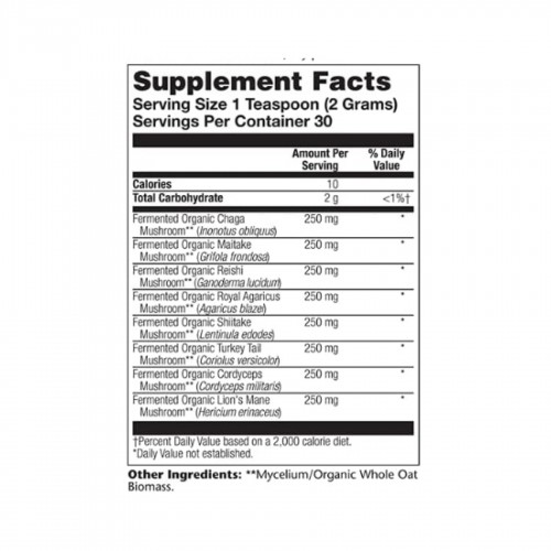 Organic Fermented Mushroom Complete 2000mg - 60g 2023-10-2140 Solaray Organic Fermented Mushroom Complete 2000mg - 60g 2023-10-2140 Solaray