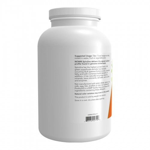 Spirulina Powder - 454g 2022-10-2600 Now Foods Spirulina Powder - 454g 2022-10-2600 Now Foods
