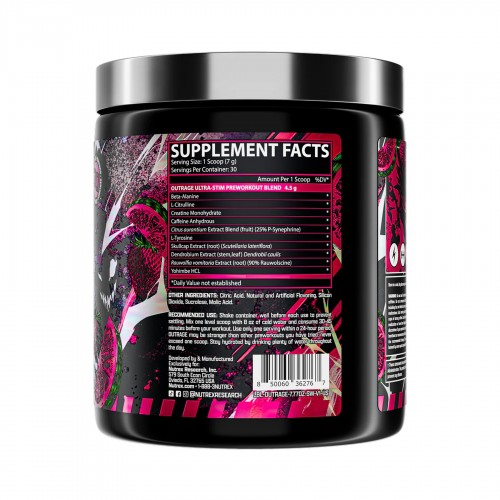 Outrage High‑Stim Pre‑Workout - 30 servings Strawberry Watermelon 2023-10-6535 Nutrex Outrage High‑Stim Pre‑Workout - 30 servings Strawberry Watermelon 2023-10-6535 Nutrex