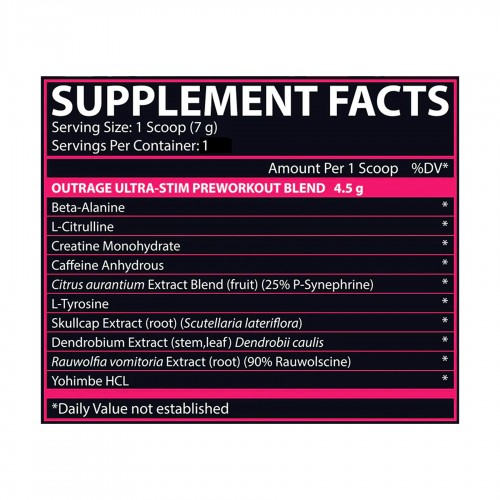 Nutrex Outrage Samples - 7.35g Blue Raspberry 2024-11-0609 Nutrex Outrage Samples - 7.35g Blue Raspberry 2024-11-0609