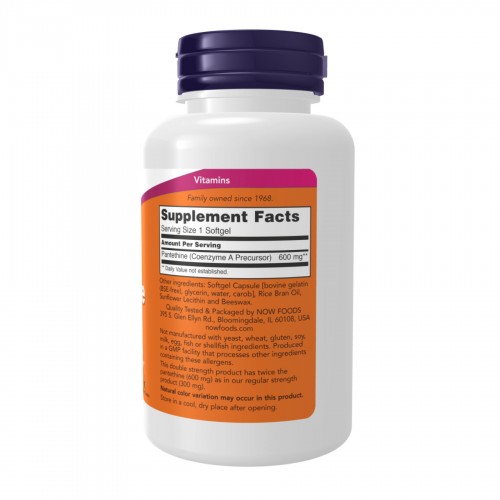 Pantethine 600mg - 60 softgels 2023-10-3576 Now Foods Pantethine 600mg - 60 softgels 2023-10-3576 Now Foods