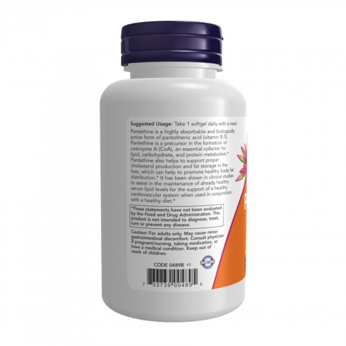 Pantethine 600mg - 60 softgels 2023-10-3576 Now Foods Pantethine 600mg - 60 softgels 2023-10-3576 Now Foods