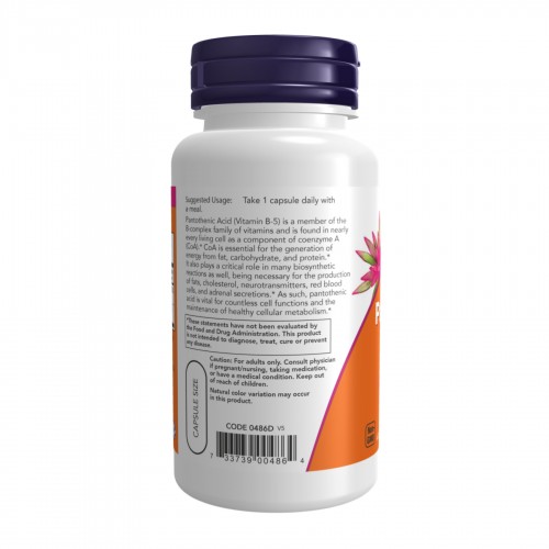 Pantothenic Acid 500 mg - 250 vcaps 2023-10-2514 Now Foods Pantothenic Acid 500 mg - 250 vcaps 2023-10-2514 Now Foods