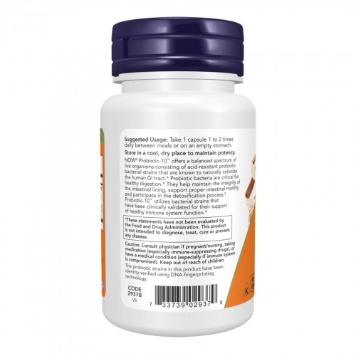 Probiotic-10™ 25 Billion - 100 vcaps 2023-10-2491 Now Foods Probiotic-10™ 25 Billion - 100 vcaps 2023-10-2491 Now Foods