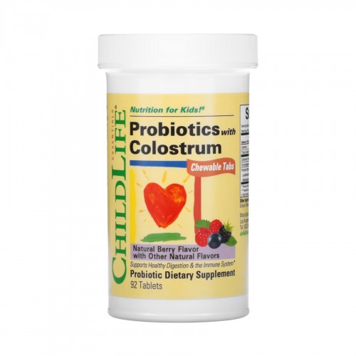 Probiotics with Colostrum Chewable - 90 tabs Natural Berry 2023-10-3471 ChildLife Essentials Probiotics with Colostrum Chewable - 90 tabs Natural Berry 2023-10-3471 ChildLife Essentials