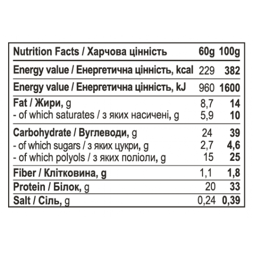 Protein Bar - 60g Caramel Cream (Поштучно) 2023-10-2107 Progress Nutrition Protein Bar - 60g Caramel Cream (Поштучно) 2023-10-2107 Progress Nutrition
