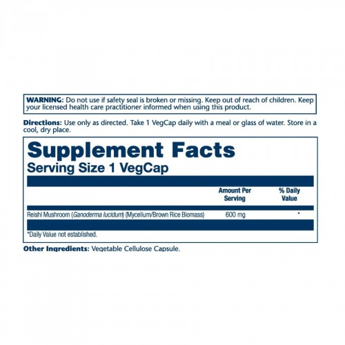 Reishi Mushroom 600mg - 100ct 2023-10-2128 Solaray Reishi Mushroom 600mg - 100ct 2023-10-2128 Solaray